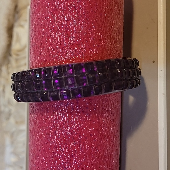 Purple Rhinestone Bracelet Rhinestone Band - Picture 3 of 8